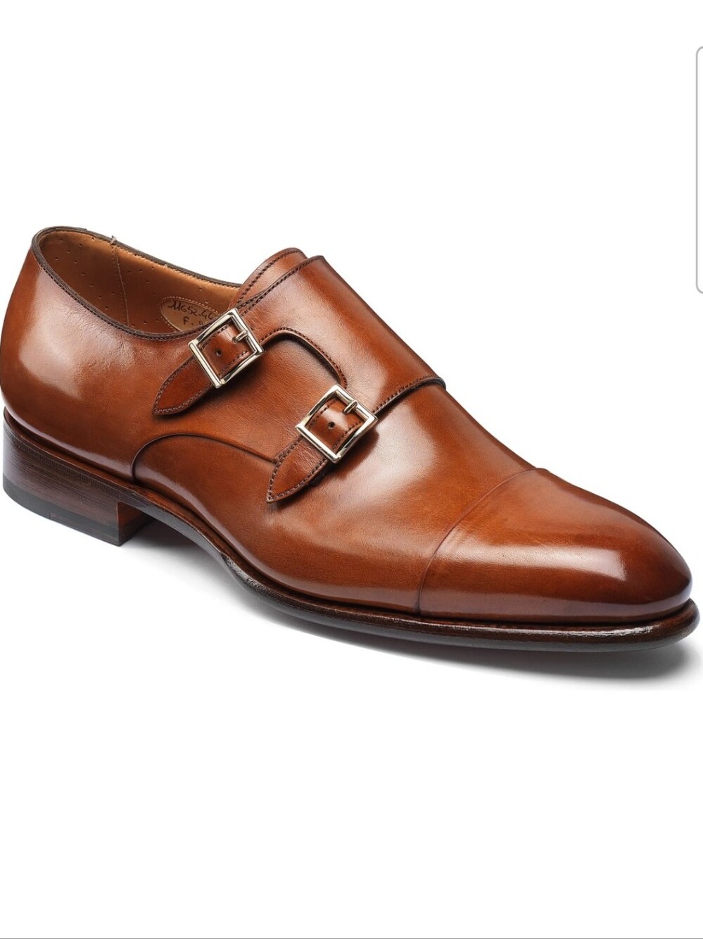 Santoni Ira Double Monk Strap Leather Men's Dress Loafer Shoe Size 12 Cognac